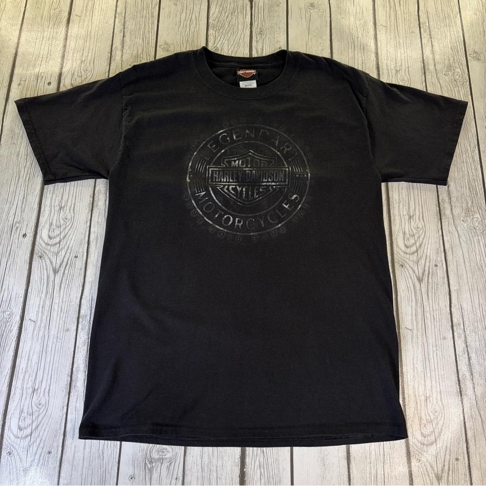 HARLEY DAVIDSON MEN'S MED. 2019 DEALER CREW NECK SHORT SLEEVE TEE SHIRT BLACK.